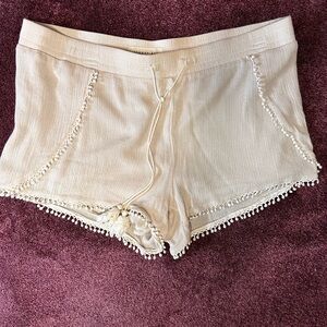 Copper Key Ivory Textured Shorts XL Beach Boho Chic